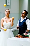 wedding portrait fun kitchen